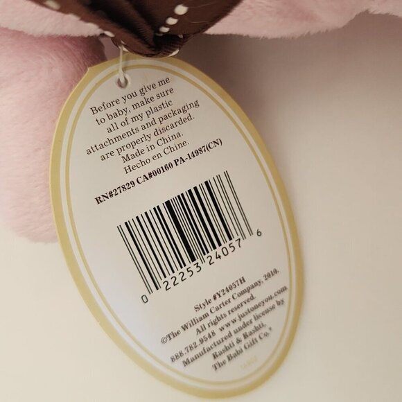 Precious Firsts by Carter's pink elephant lovey security blanket rattle toy - Picture 5 of 5